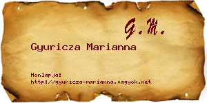 Gyuricza Marianna névjegykártya